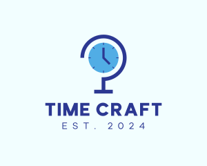 Blue Global Time  logo design