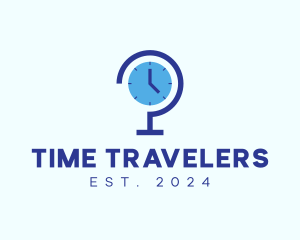 Blue Global Time  logo design