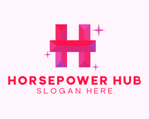 Shiny Gem Letter H logo design