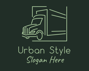 Green Garbage Truck  Logo