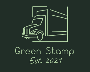 Green Garbage Truck  logo design