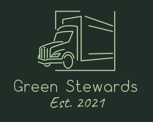 Green Garbage Truck  logo design