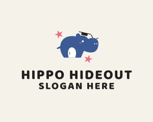 Hippo Class Graduate logo design