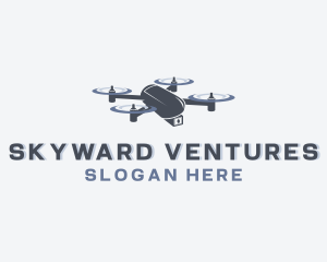 Aerial Drone Flying logo design