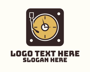 Retro Vinyl Player Clock logo