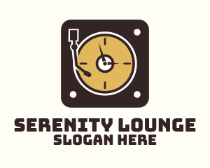 Retro Vinyl Player Clock logo design