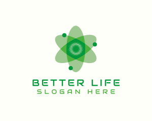 Biotech Atom Flower logo design