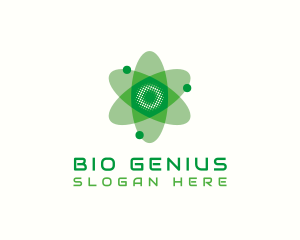 Biotech Atom Flower logo design