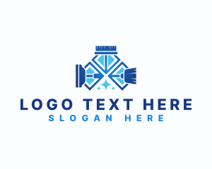 Cleaning Squeegee Brush Broom Logo