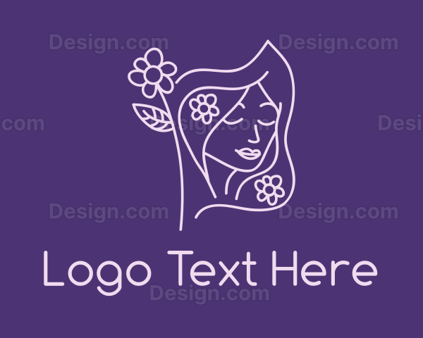 Feminine Flower Flag Logo