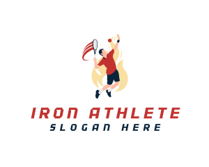 Tennis Male Athlete logo design