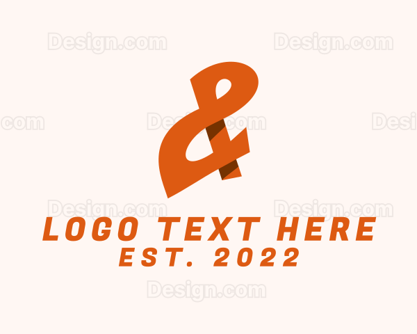 Orange Ampersand Lettering Logo