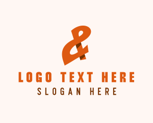 Orange Ampersand Lettering logo