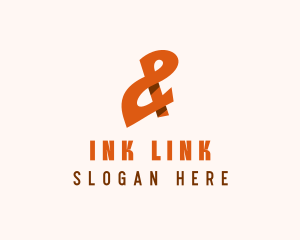 Orange Ampersand Lettering logo design