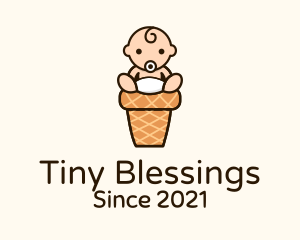 Sitting Baby Cone logo design