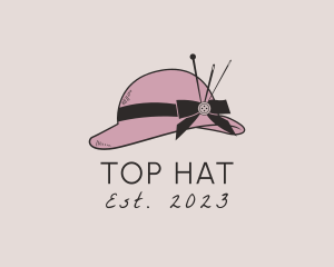 Woman Fedora Hat logo design