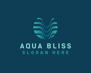 Wave Fluid Aqua logo design