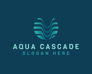 Wave Fluid Aqua logo design