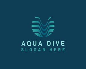 Wave Fluid Aqua logo design