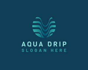 Wave Fluid Aqua logo design