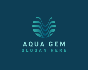 Wave Fluid Aqua logo design