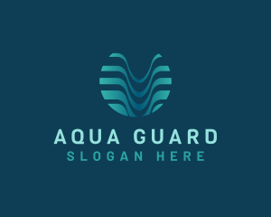 Wave Fluid Aqua logo design