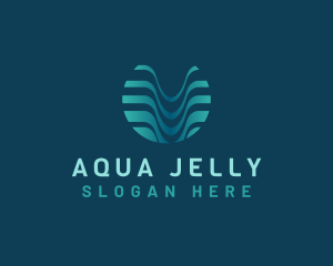 Wave Fluid Aqua logo design