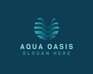 Wave Fluid Aqua logo design