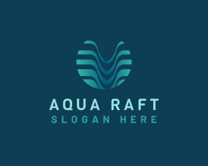 Wave Fluid Aqua logo design