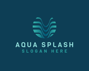 Wave Fluid Aqua logo design