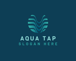 Wave Fluid Aqua logo design