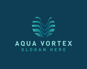 Wave Fluid Aqua logo design