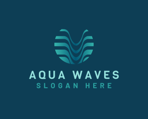 Wave Fluid Aqua logo design