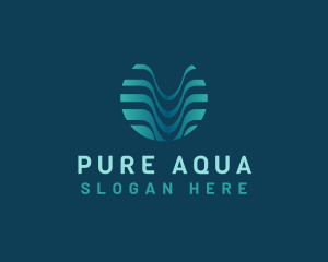 Wave Fluid Aqua logo design