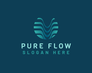 Wave Fluid Aqua logo design