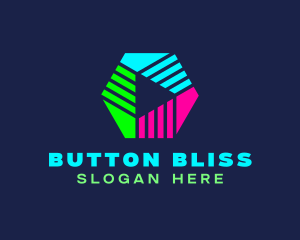 Neon Play  Button logo design