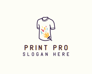 Paint Brush Tshirt Printing logo design