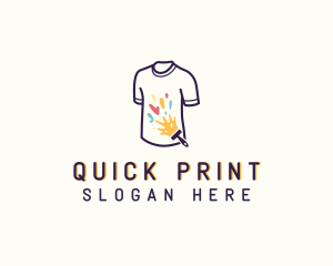 Paint Brush Tshirt Printing logo design