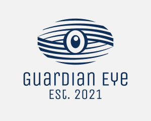 Blue Surveillance Eye  logo design