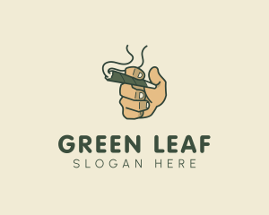 Smoking Cannabis Hand logo