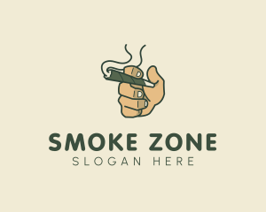 Smoking Cannabis Hand logo design