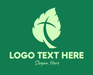 Green Leaf Crucifix logo