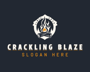 Firewood Camping Bonfire logo design