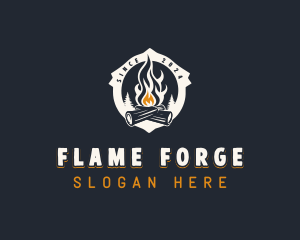 Firewood Camping Bonfire logo design