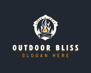 Firewood Camping Bonfire logo design