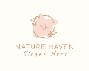 Nature Spa Wreath logo design