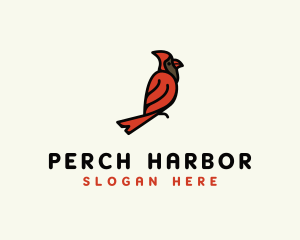 Perched Cardinal Bird logo