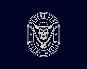 Skull Cowboy Shotgun Logo