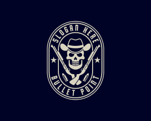 Skull Cowboy Shotgun logo design