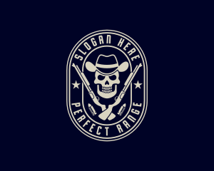 Skull Cowboy Shotgun logo design